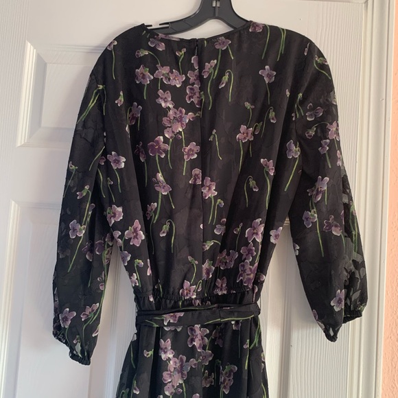 RALPH LAUREN Black Floral Print Jacquard Dress - Picture 4 of 8